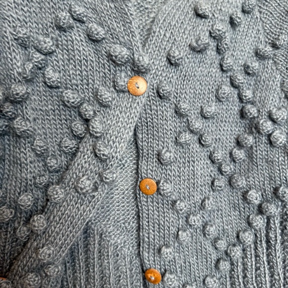 Liz Alig Women’s Small Chunky Nepali Wool Button Cardigan Sweater Blue - Picture 5 of 9